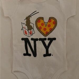 White NY Graphic Kids One Piece